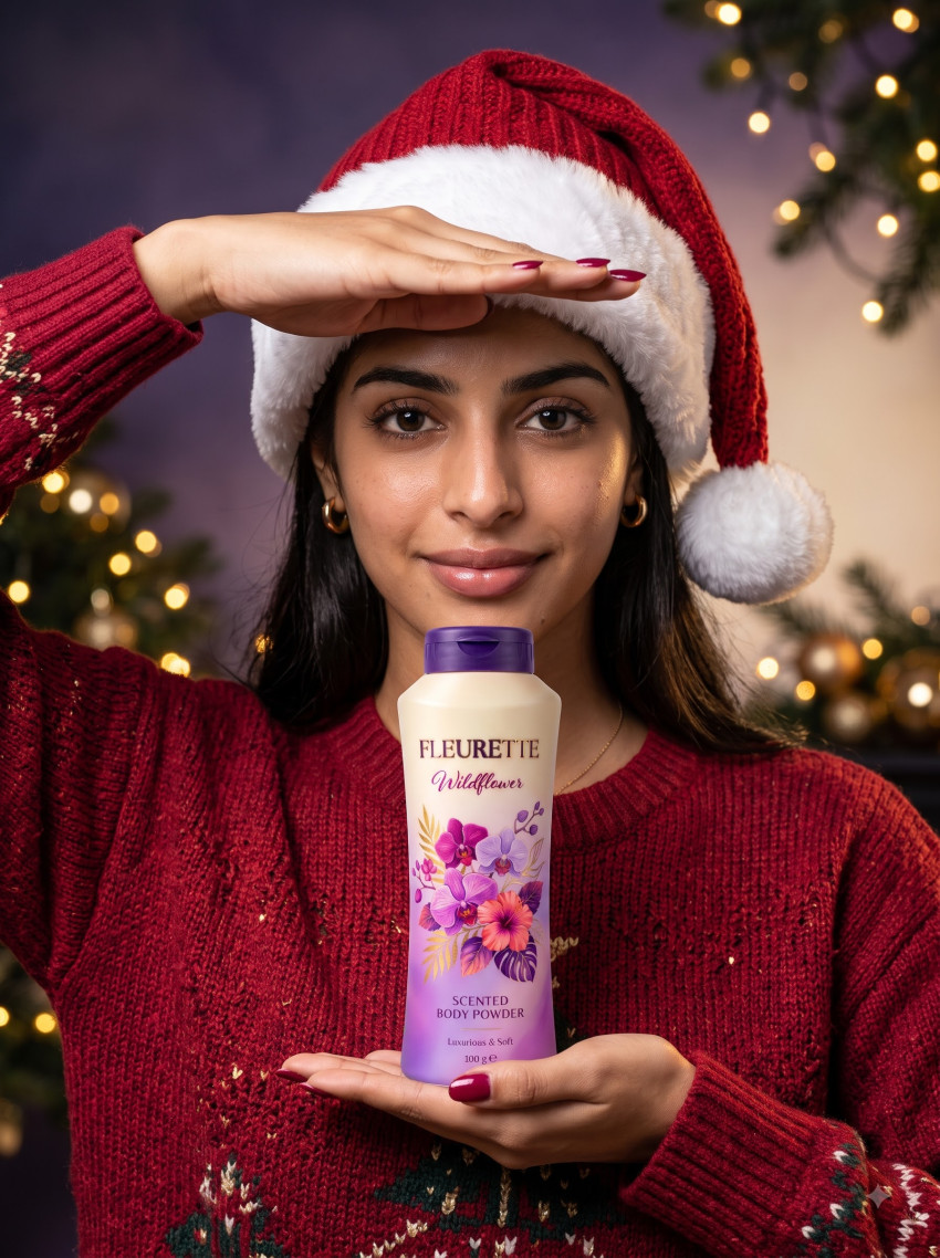 Face Powder Product Photography Holiday Presentation Christmas Theme - Example 1