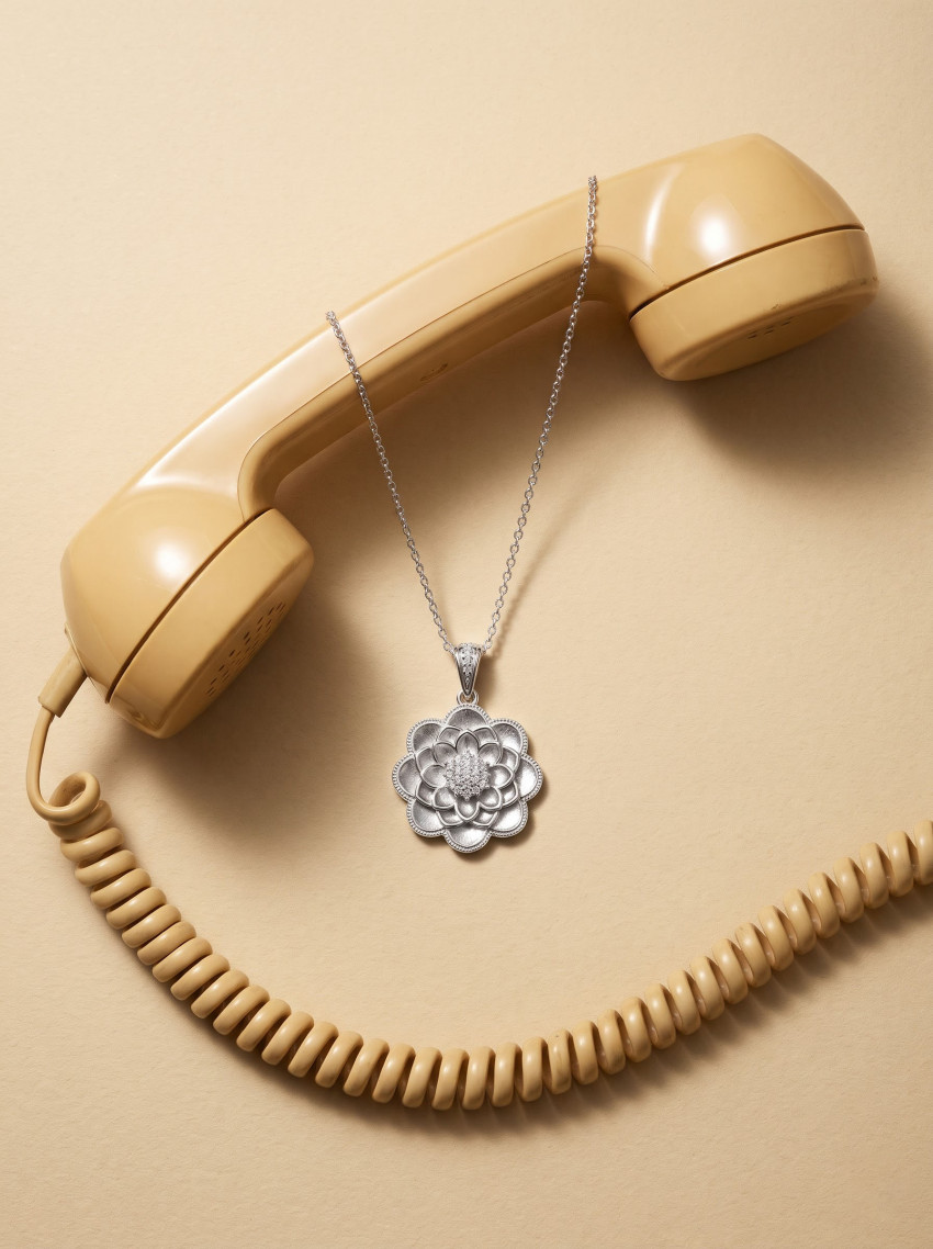 Gold Necklace and Vintage Telephone Jewelry Photography Prompt - Example 2