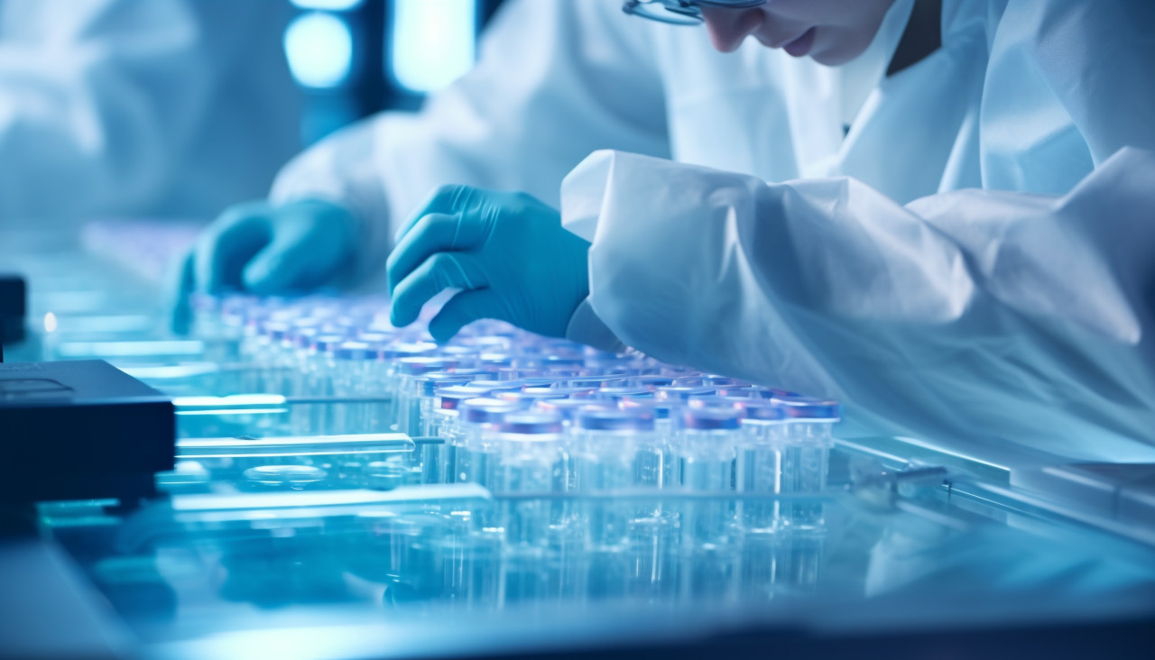 Doctors hand healthcare researchers working in life science labs medical science technology research for vaccine testing vaccine against, healthcare stock images, life sciences stock images, ai stock images