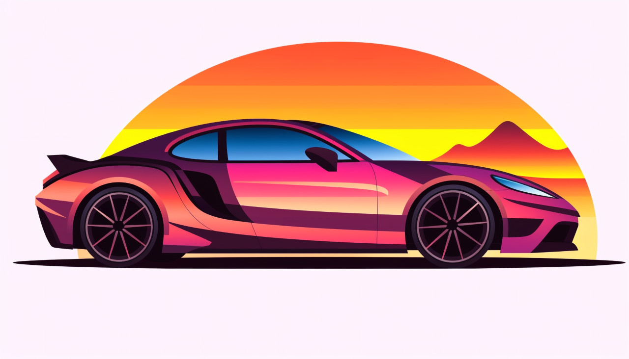 Gradient car decal sticker design, bumper stickers stock image, bumper stickers ai prompt, ai-generated bumper stickers