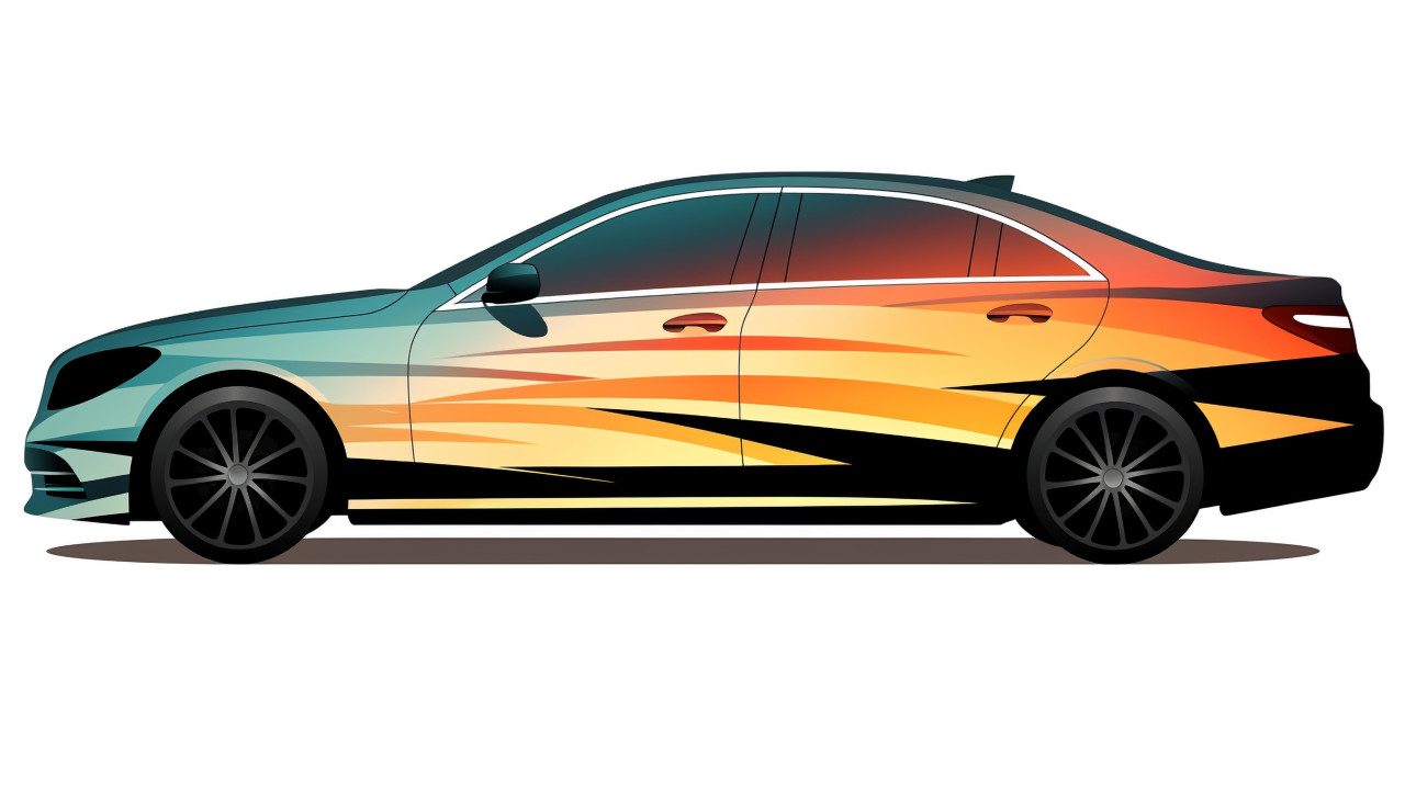Colorful gradient car decals add a pop of style to your ride, bumper stickers stock image, bumper stickers ai prompt, ai-generated bumper stickers
