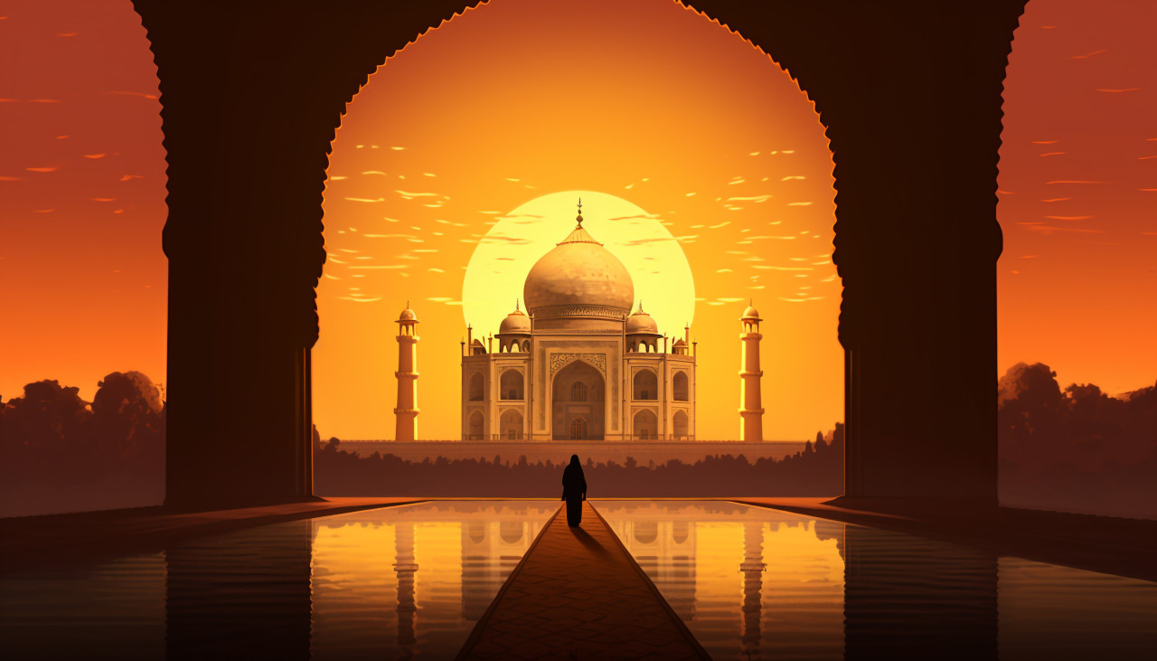 Taj mahal in its full glory, taj mahal free images, taj mahal ai prompts, agra free images