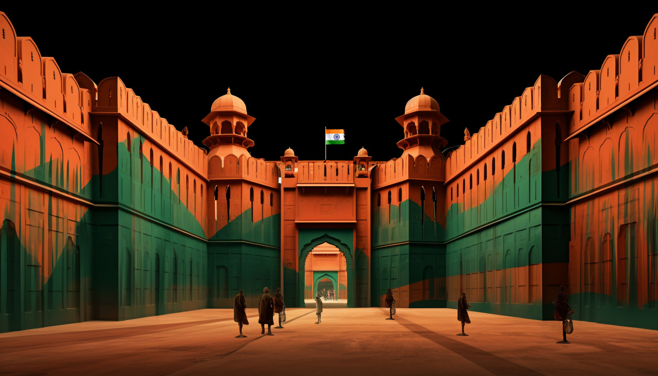 Red fort delhi india, red fort stock image, ai generated red fort stock image, red fort stock photo
