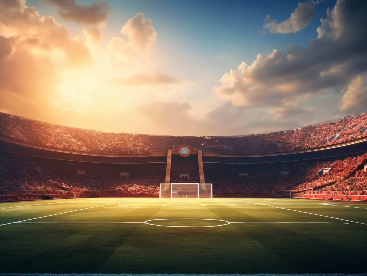 Empty soccer stadium at sunset, soccer stadium stock photos, soccer stadium stock images free, soccer stadium stock footage