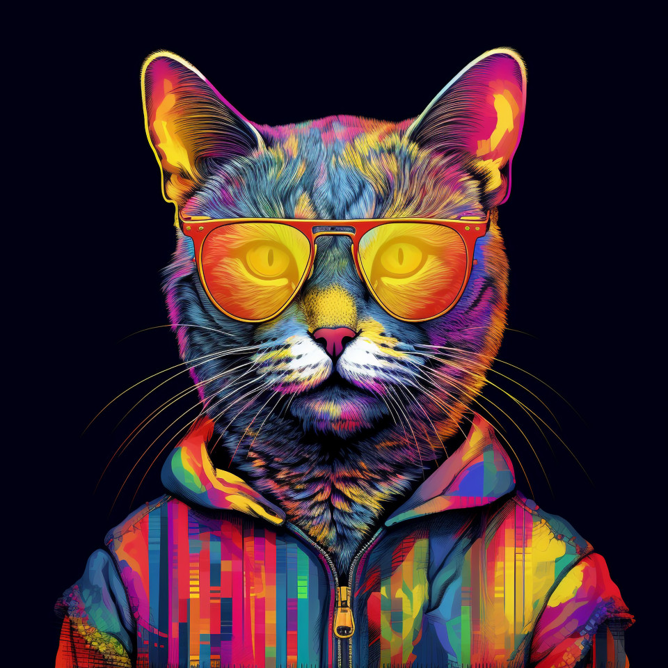 Cute cat in jeans and shirt, animal t-shirt designs, animal t-shirt design stock images, animal t-shirt design ai prompts