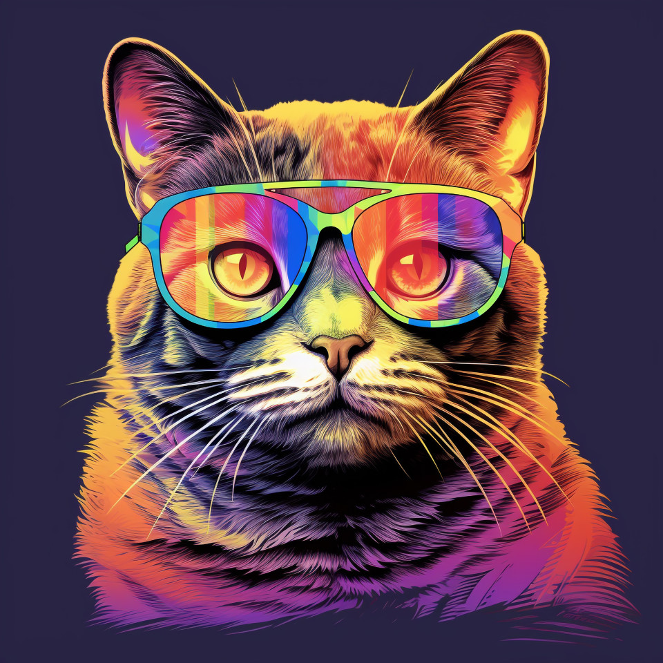 Cat in jeans and embroidered shirt, animal t-shirt designs, animal t-shirt design stock images, animal t-shirt design ai prompts