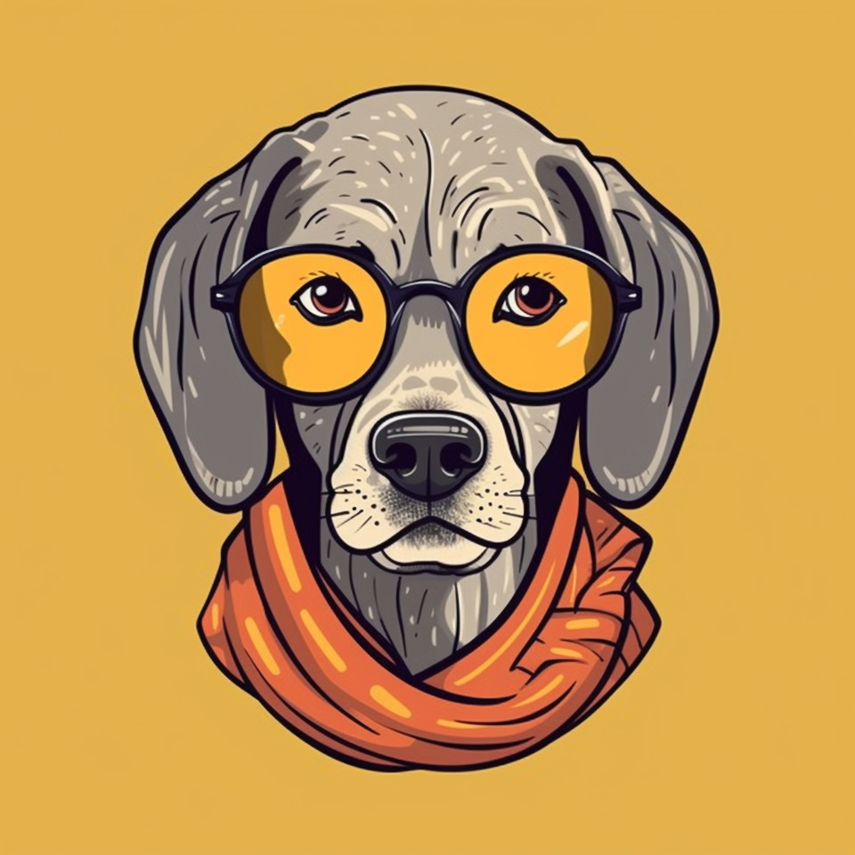 Hipster dog art cute anthropomorphic canines, animal t-shirt designs, animal t-shirt design stock images, animal t-shirt design ai prompts