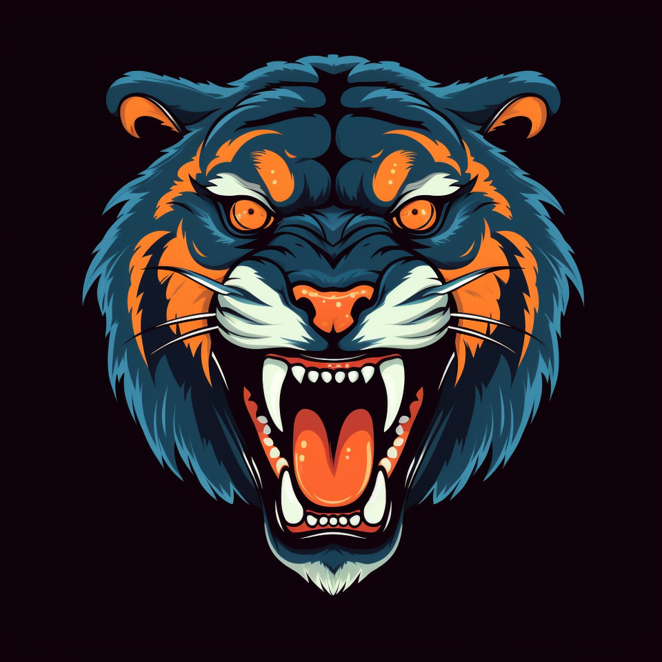 Angry tiger vector, animal t-shirt designs, animal t-shirt design stock images, animal t-shirt design ai prompts