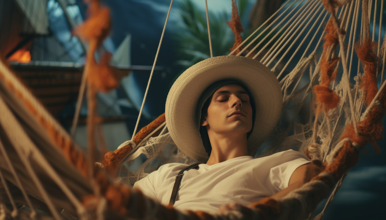 Hammock relaxation, adventure travel stock images, adventure travel ai prompts, travel stock images ai