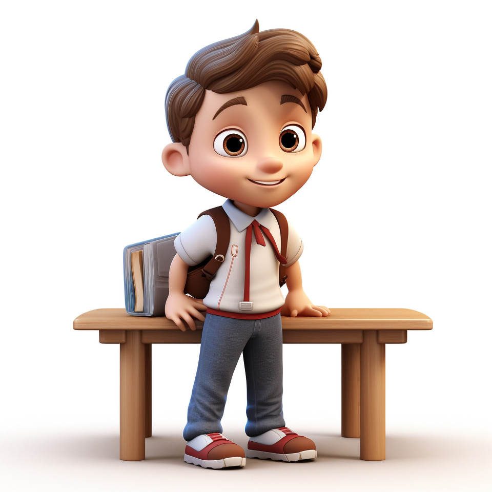 3d cartoon boy in class, back to school stock images ai, back to school stock illustrations ai, back to school ai prompts