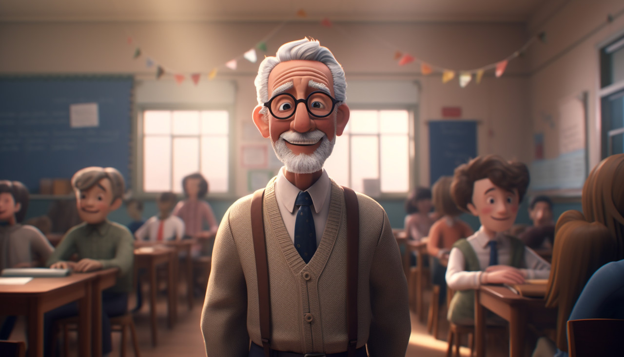 Cartoon student in classroom, back to school stock images ai, back to school stock illustrations ai, back to school ai prompts