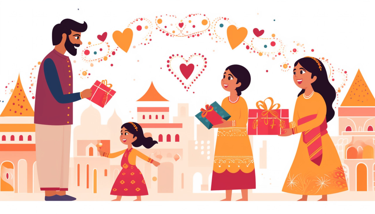 Cartoon drawing of child, raksha bandhan stock photo, raksha bandhan vector illustration, raksha bandhan ai generator