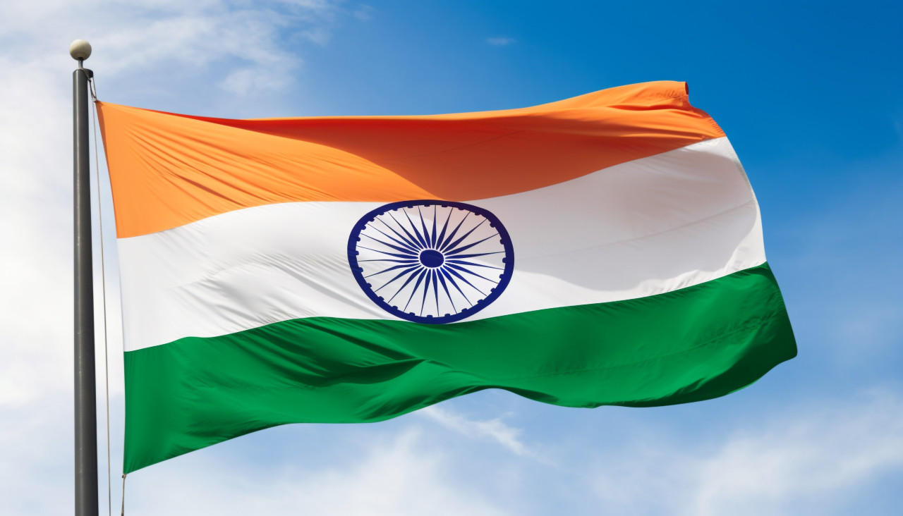 The indian flag flying in celebration, independence day stock image, independence day ai prompt
