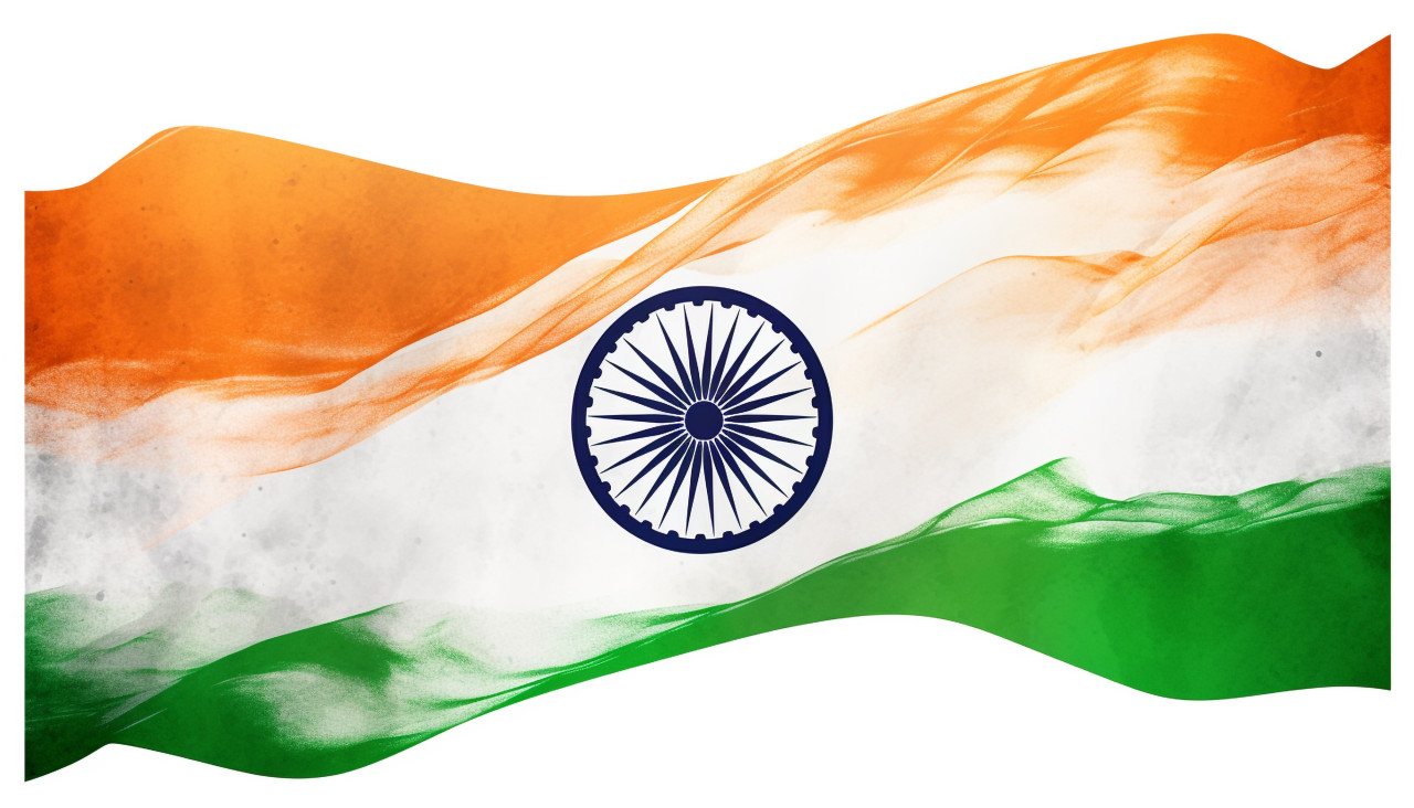 An indian flag with watercolor paint, independence day stock image, independence day ai prompt