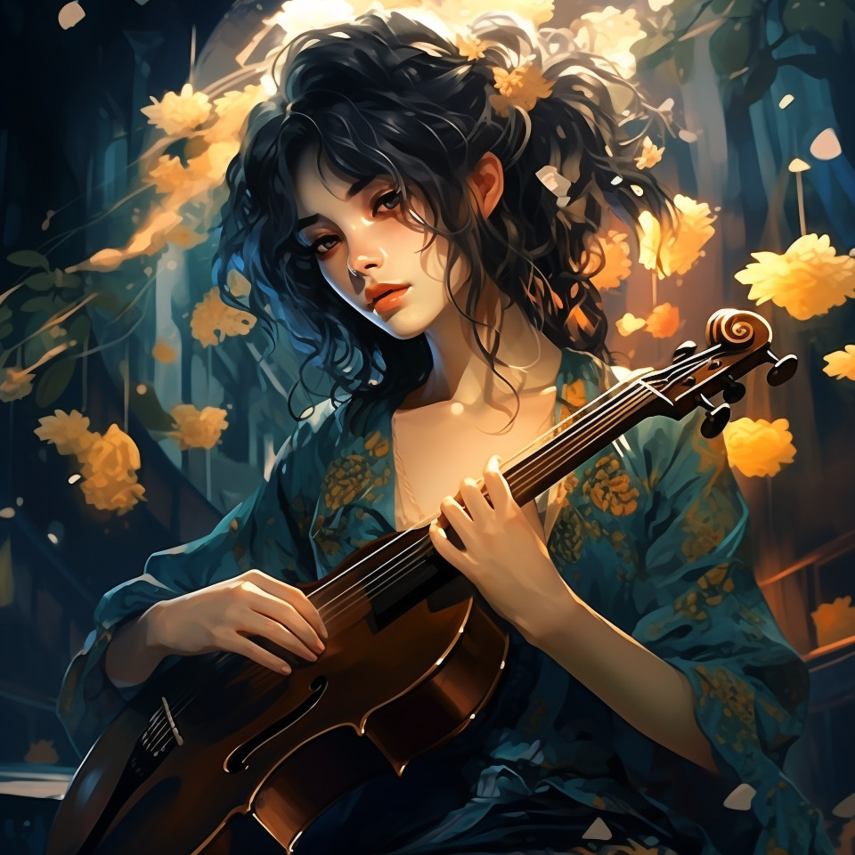 Music girl hd wallpaper, midjourney ai art, ai art, midjourney free prompts