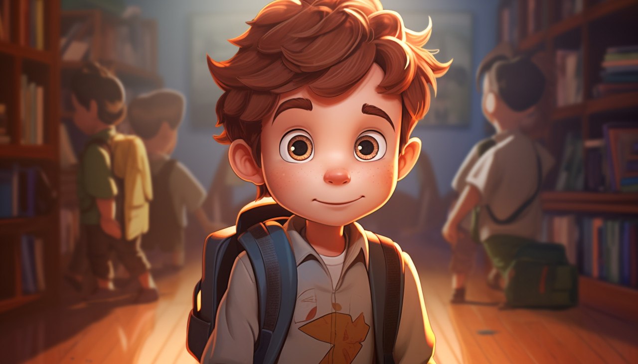 Cute children wallpaper with cute cartoon character, midjourney ai art, ai art, midjourney free prompts