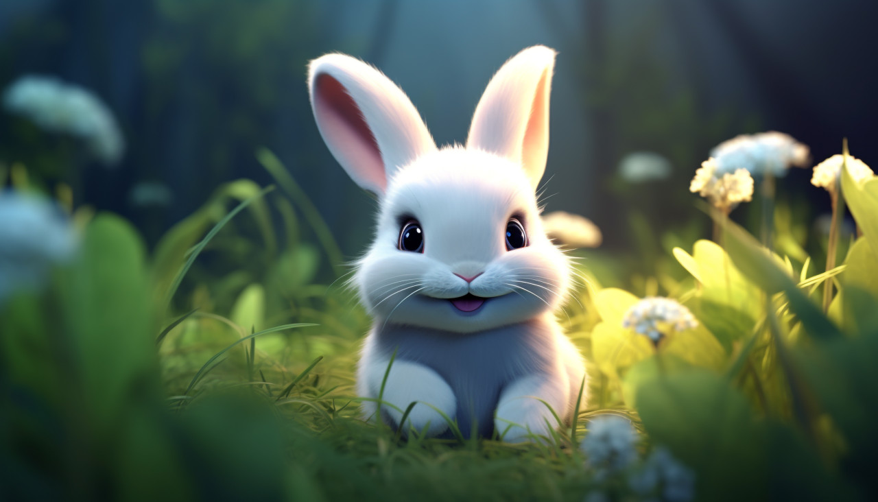 Cute rabbit 3d hd wallpapers, midjourney ai art, ai art, midjourney free prompts