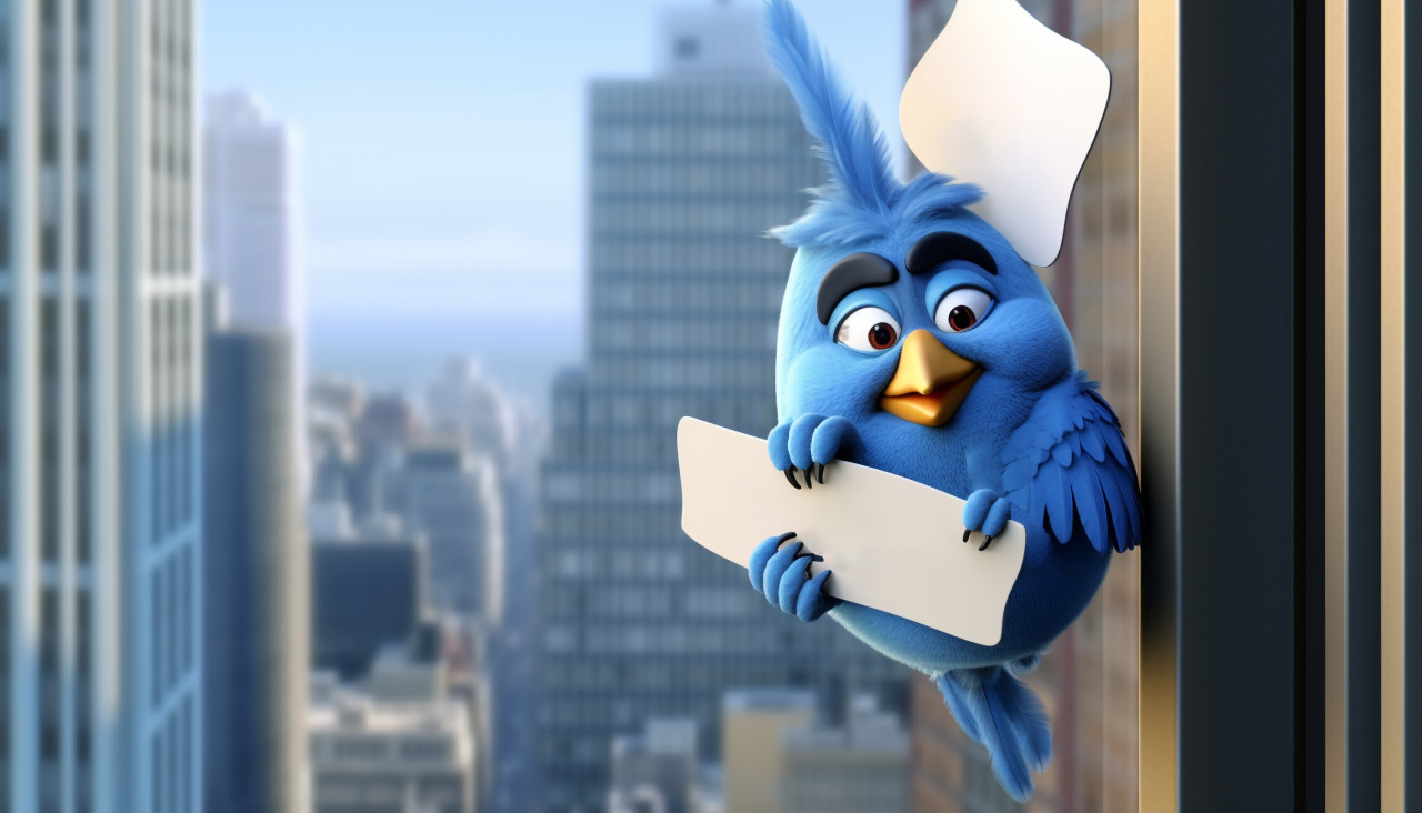 Blue bird perched on windowsill, midjourney ai art, ai art, midjourney free prompts