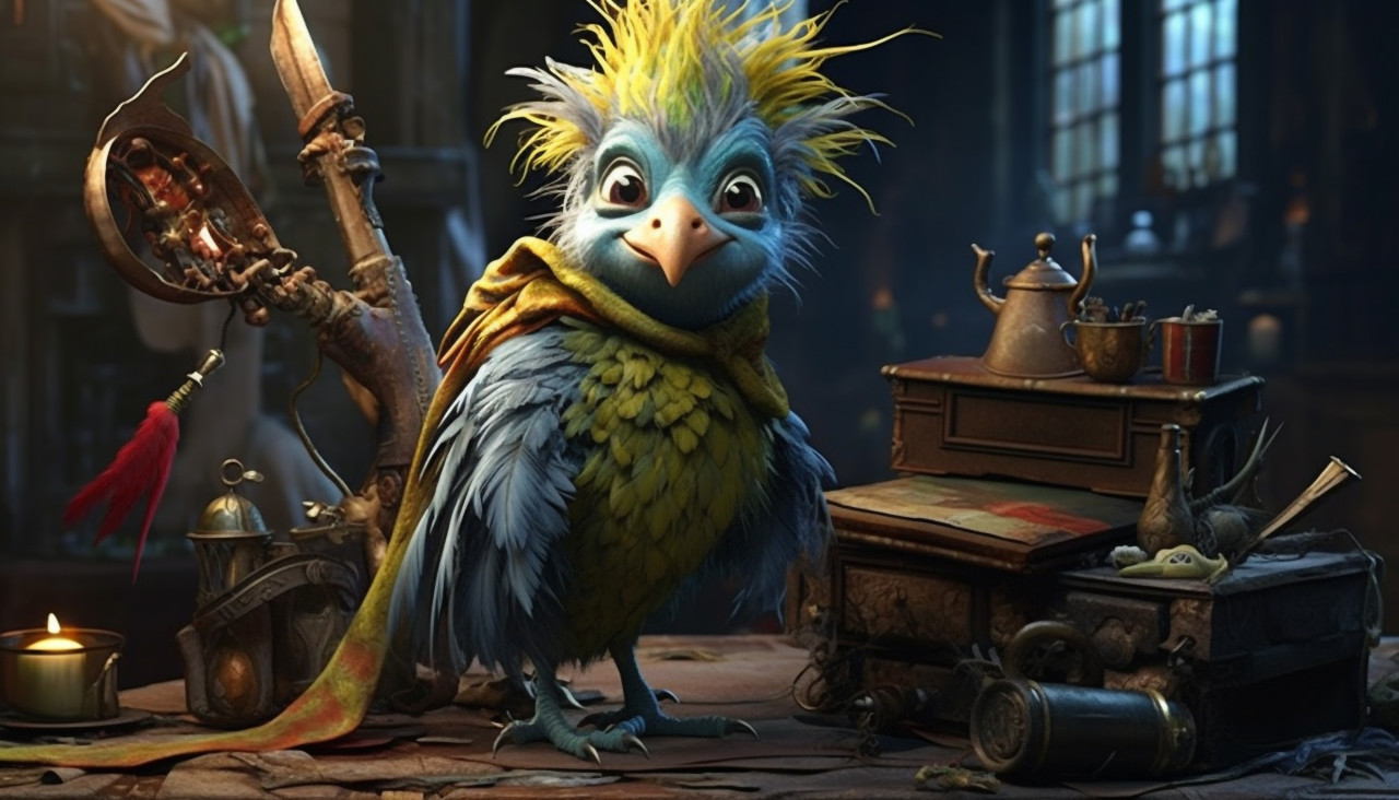 Closeup of a feathered friend, midjourney ai art, ai art, midjourney free prompts