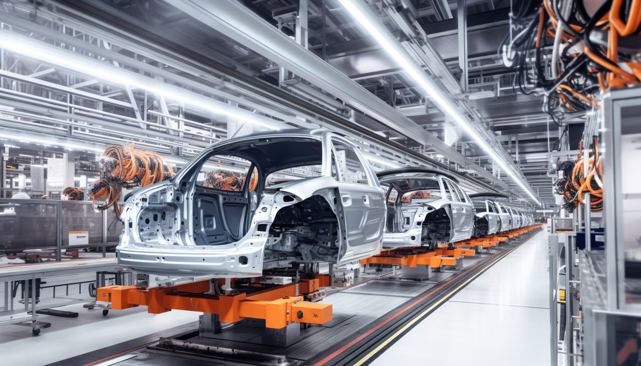 The making of a car, assembly line car production, assembly line car manufacturing