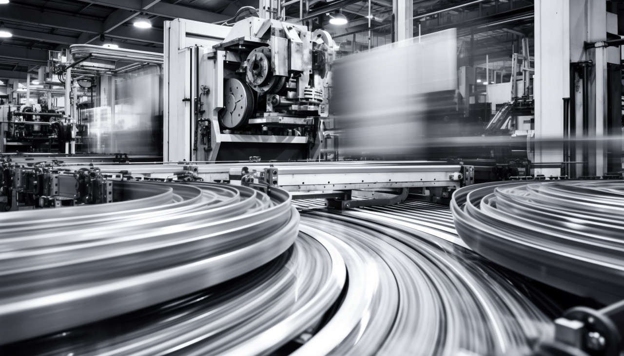 The workings of a factory, industrial machinery stock images ai, midjourney prompt ideas