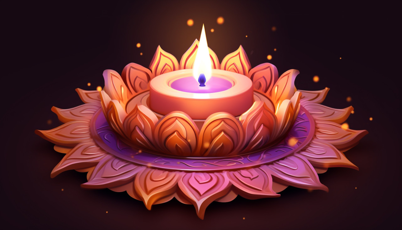 Colorful indian diya for diwali celebration, diwali festival stock image, diwali festival ai prompt