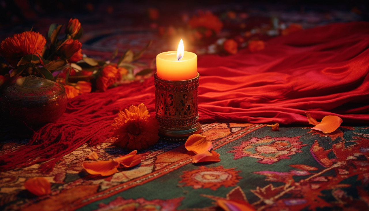 Decorative candles on the ground, diwali festival stock image, diwali festival ai prompt