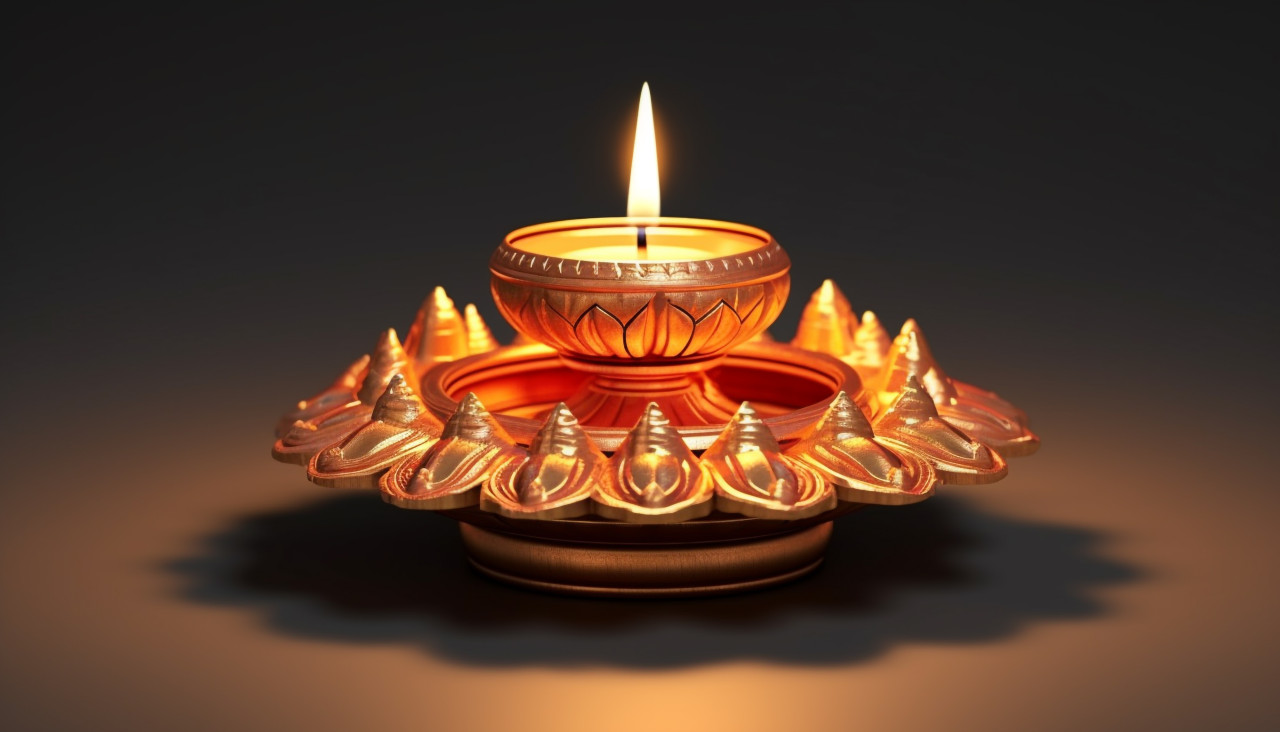 Diwali diya or oil lamp isolated festival of lights, diwali festival stock image, diwali festival ai prompt