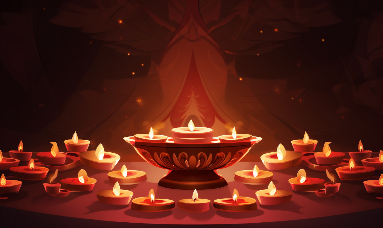 Diyas vector illustration for pooja, diwali festival stock image, diwali festival ai prompt