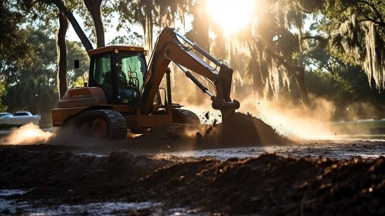 Heavy machinery at work, industrial machinery stock images ai, midjourney prompt ideas