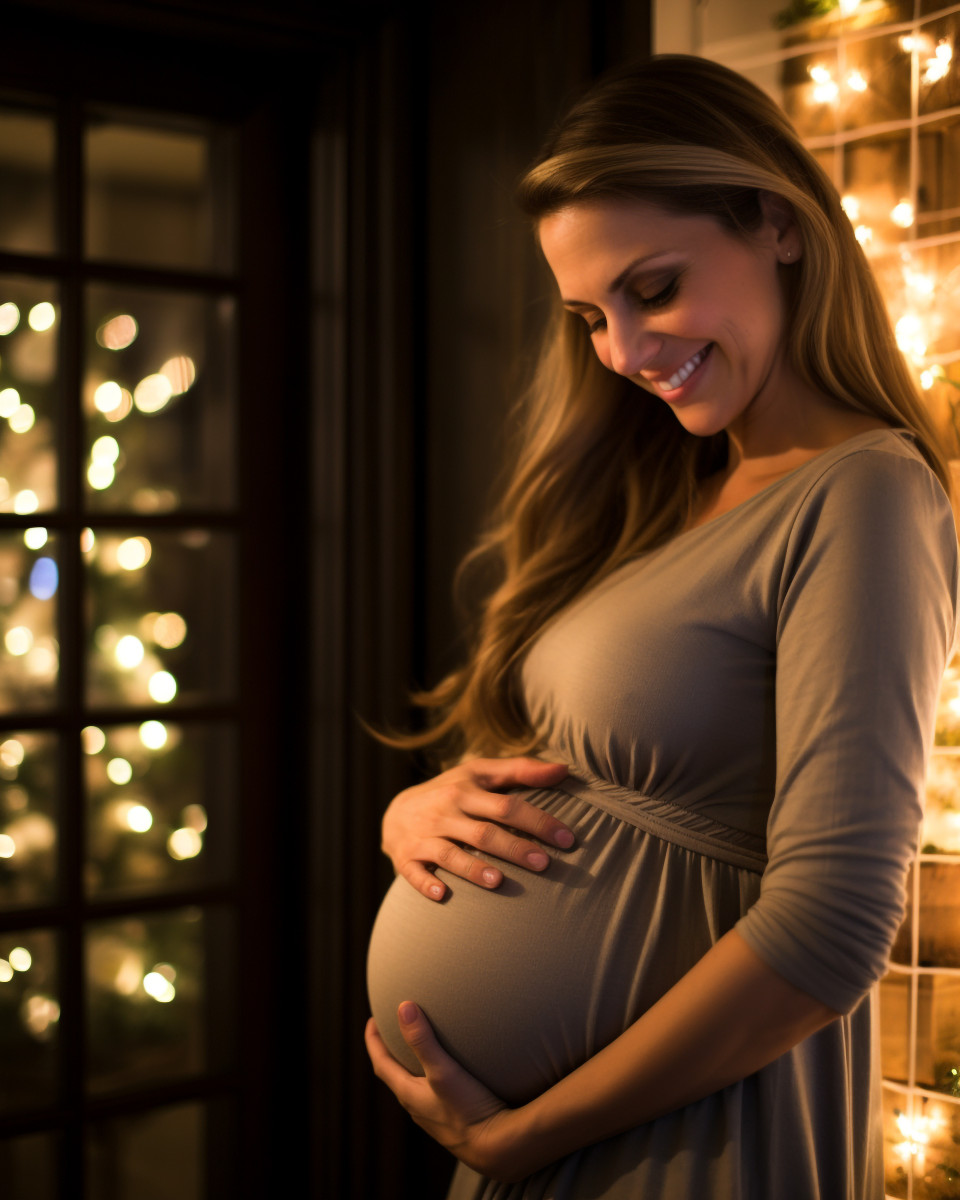 A pregnant woman holding her baby bump in front, pregnant women pictures, maternity photos