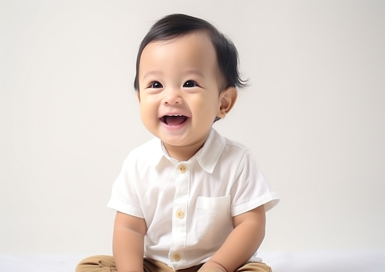 A toddler crawling on a bed, ai baby prompt, baby ai art