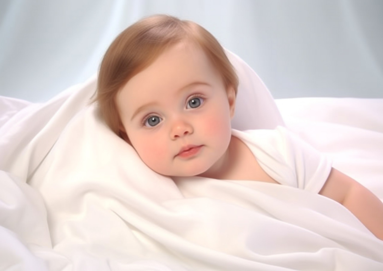 Born baby on white background, ai baby prompt, baby ai art