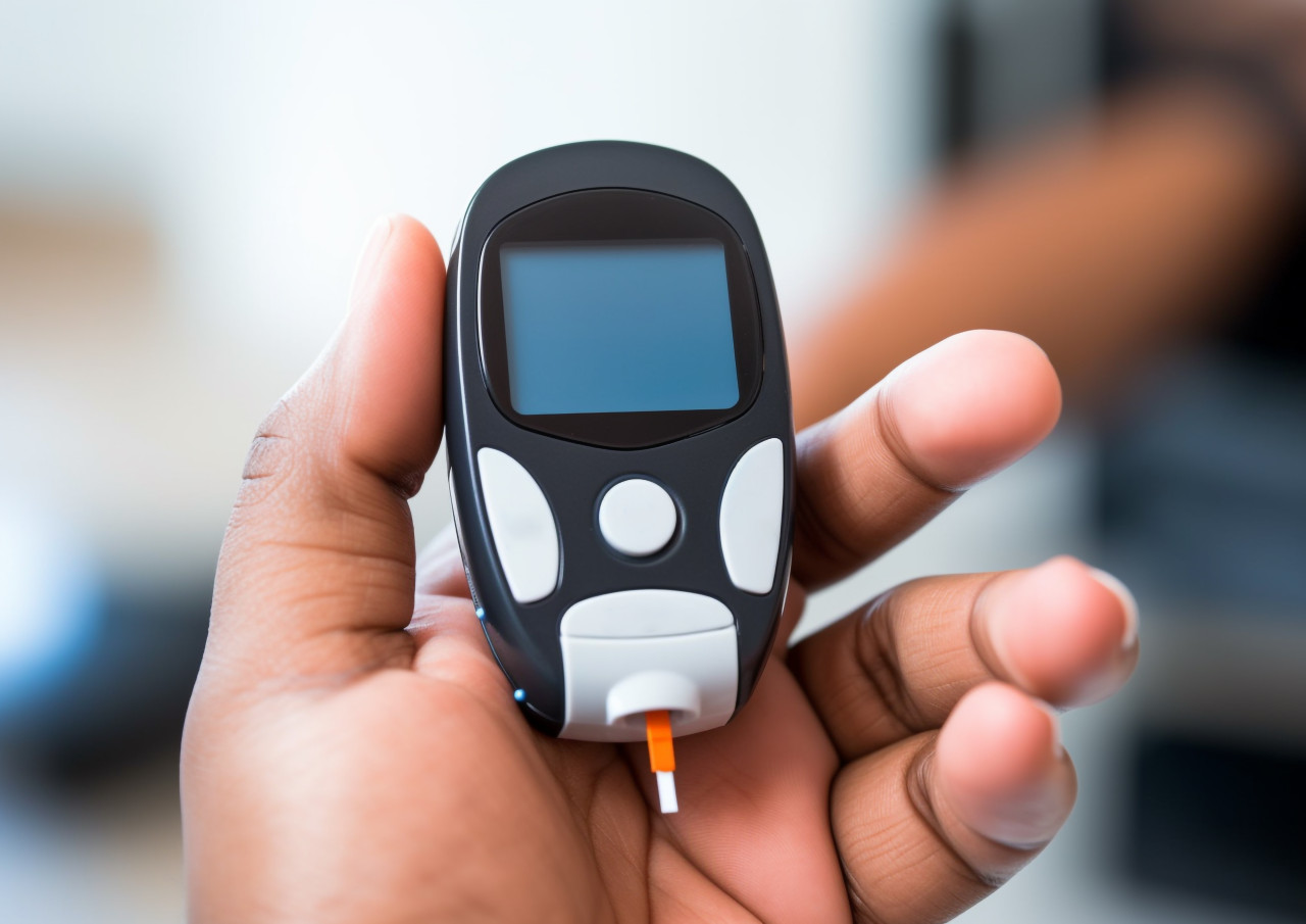 Diabetes patient testing blood sugar levels, diabetes concept