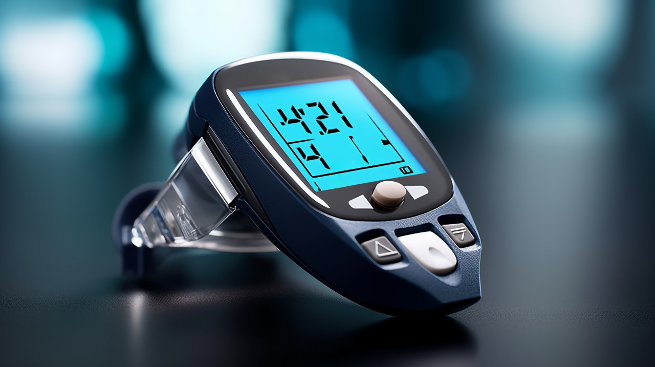 Diabetes patient testing blood glucose levels, diabetes concept