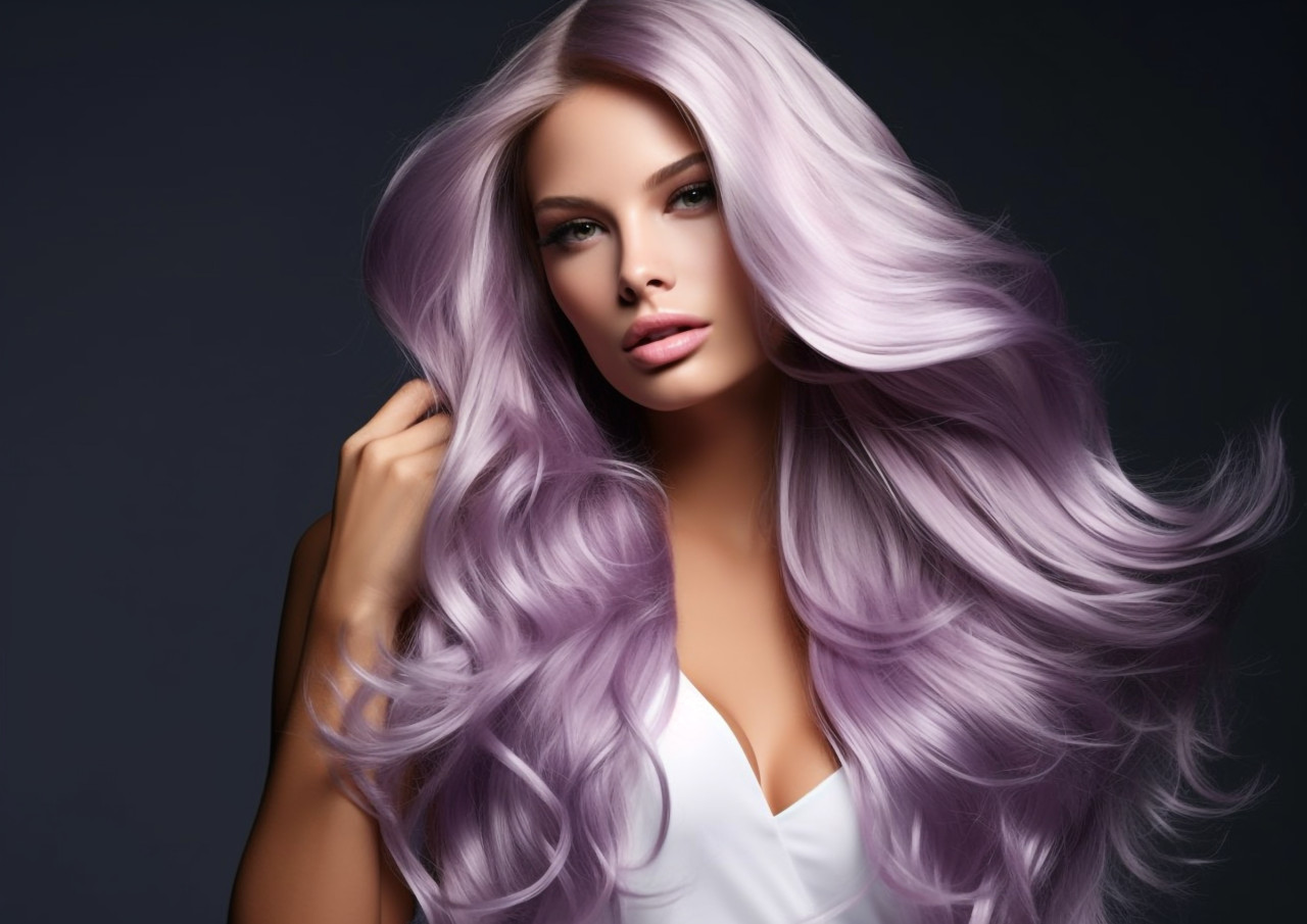 Woman with healthy hair at home, beautiful girl with long hair