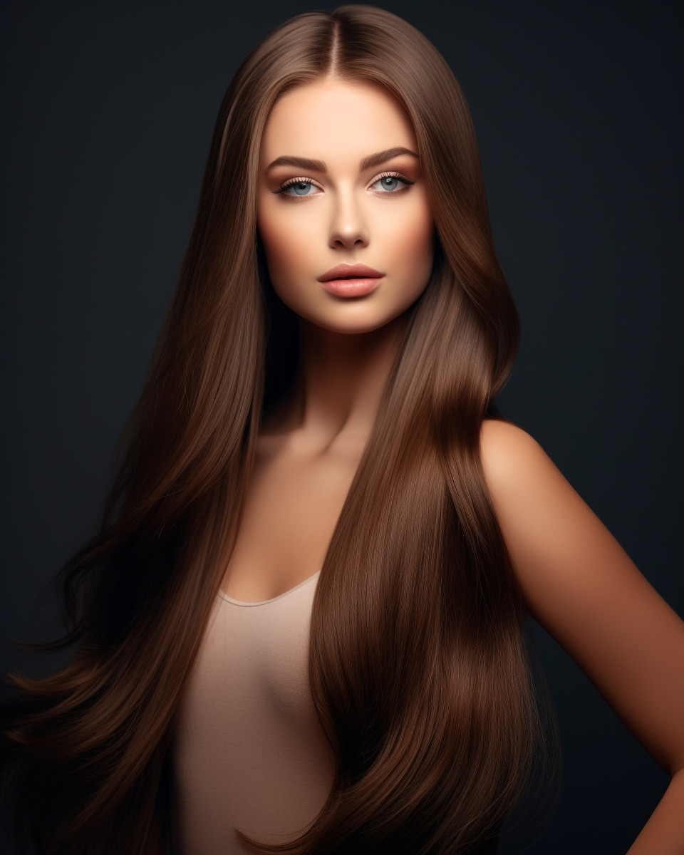 Beautiful woman with stunning hair, beautiful girl with long hair