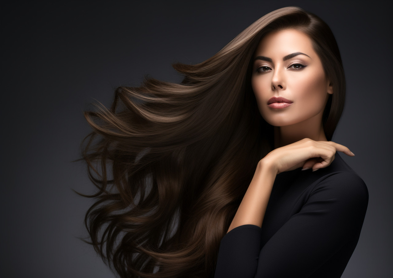 Woman with perfect hair, beautiful girl with long hair