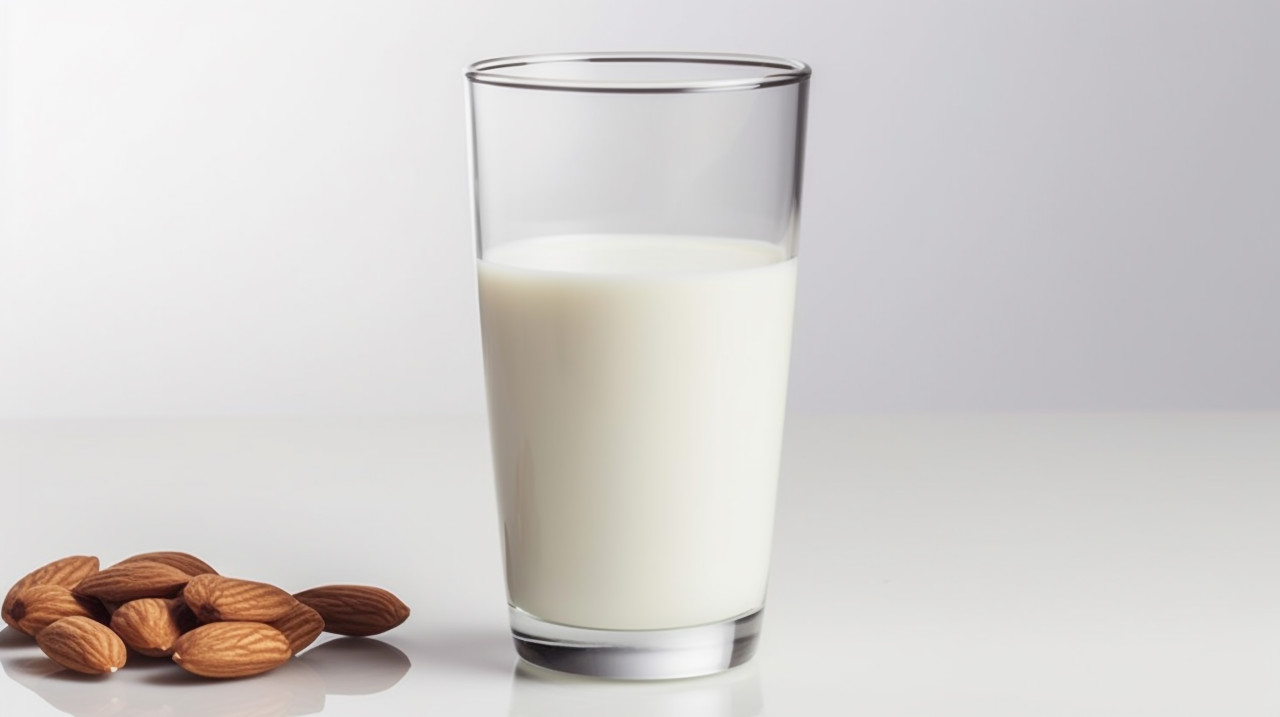 Almonds on a white background, almond image