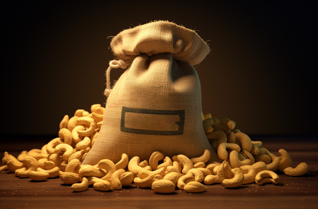 Cashews by the sackful, cashew image