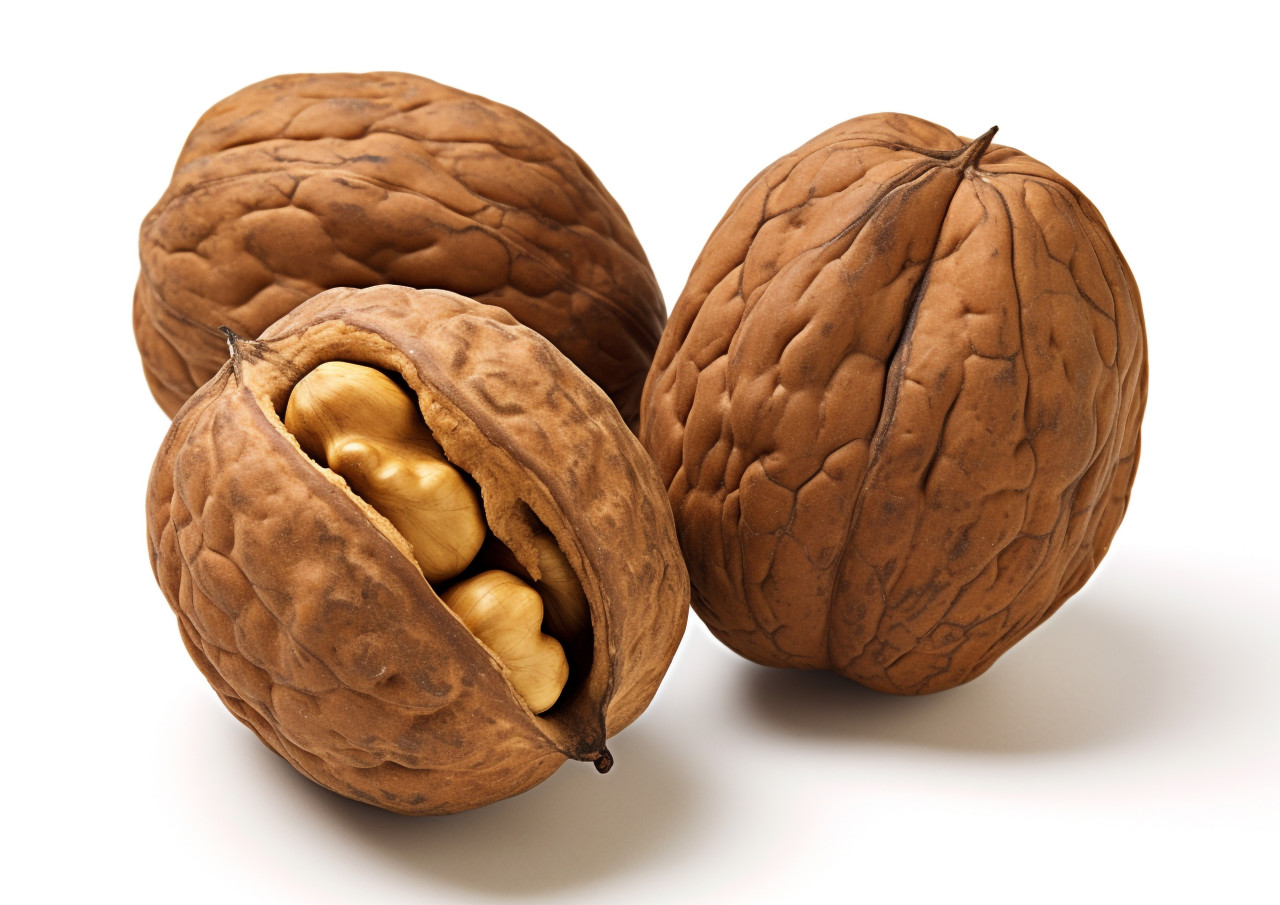 Walnut texture close-up, walnuts image