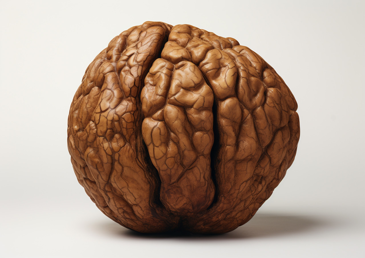 Walnuts on a white background, walnuts image