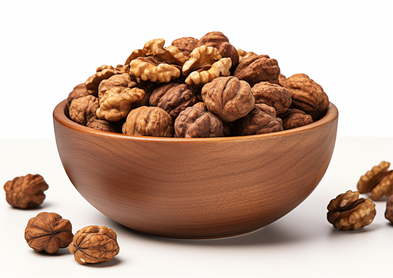 Walnuts isolated on white, walnuts image