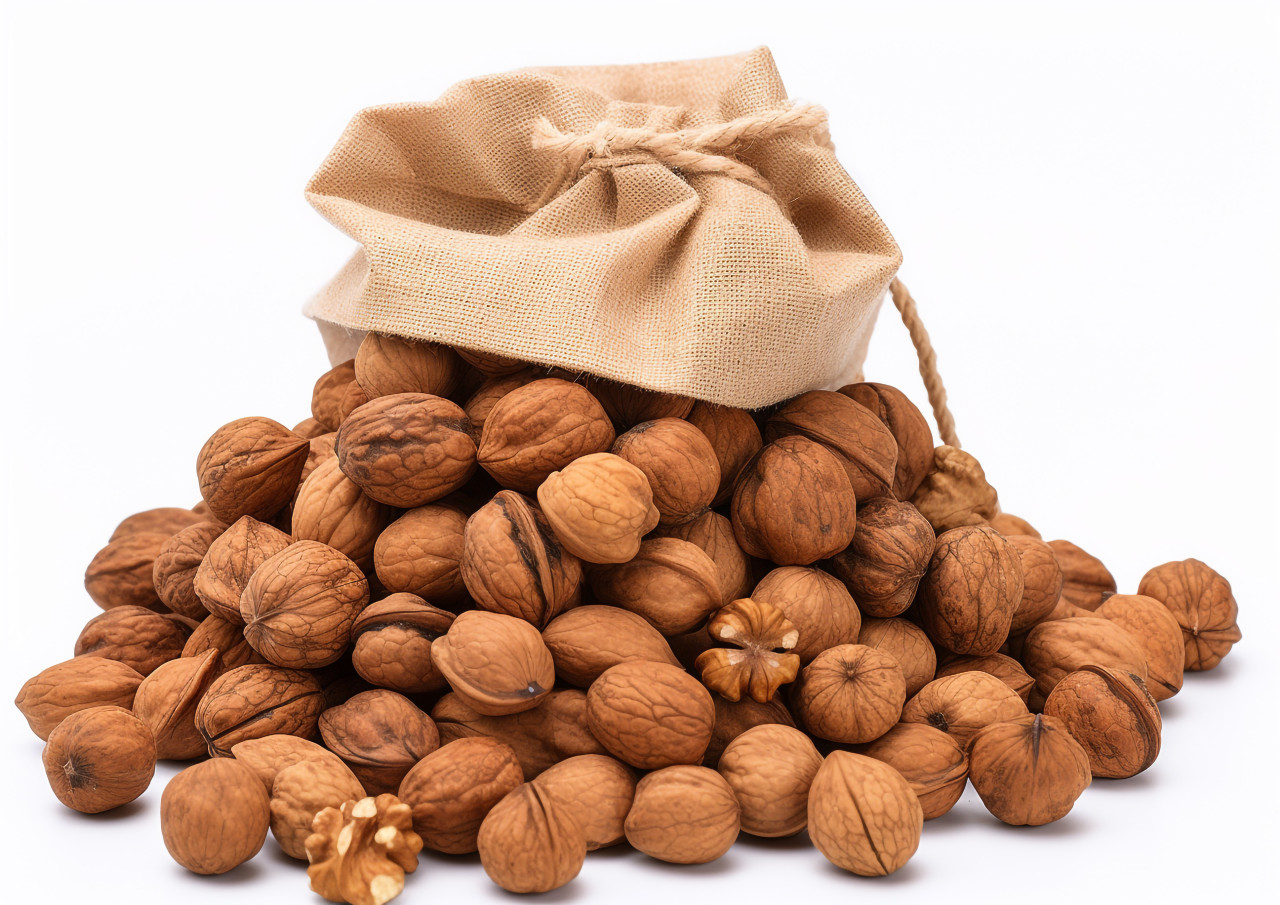 Walnuts isolated on white, walnuts image