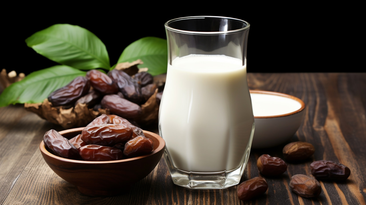 Dates and milk, sweet dates image