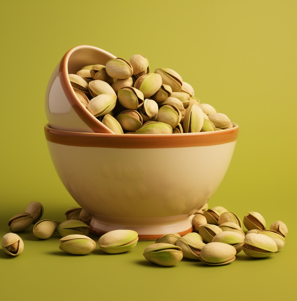 A bowl filled with pistachio, pistachio nut image