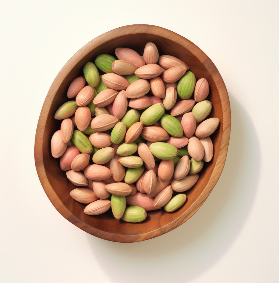 Pistachios on a white background, pistachio nut image