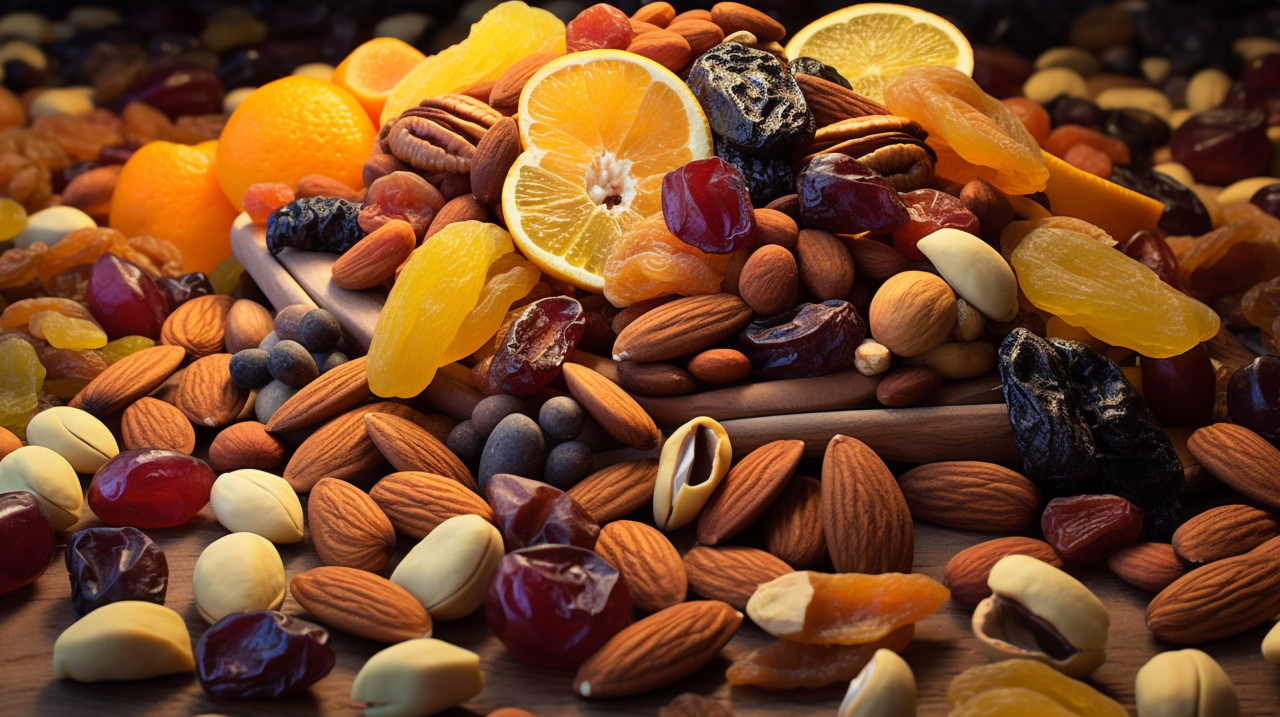 A delicious and nutritious snack, dry fruits mix image