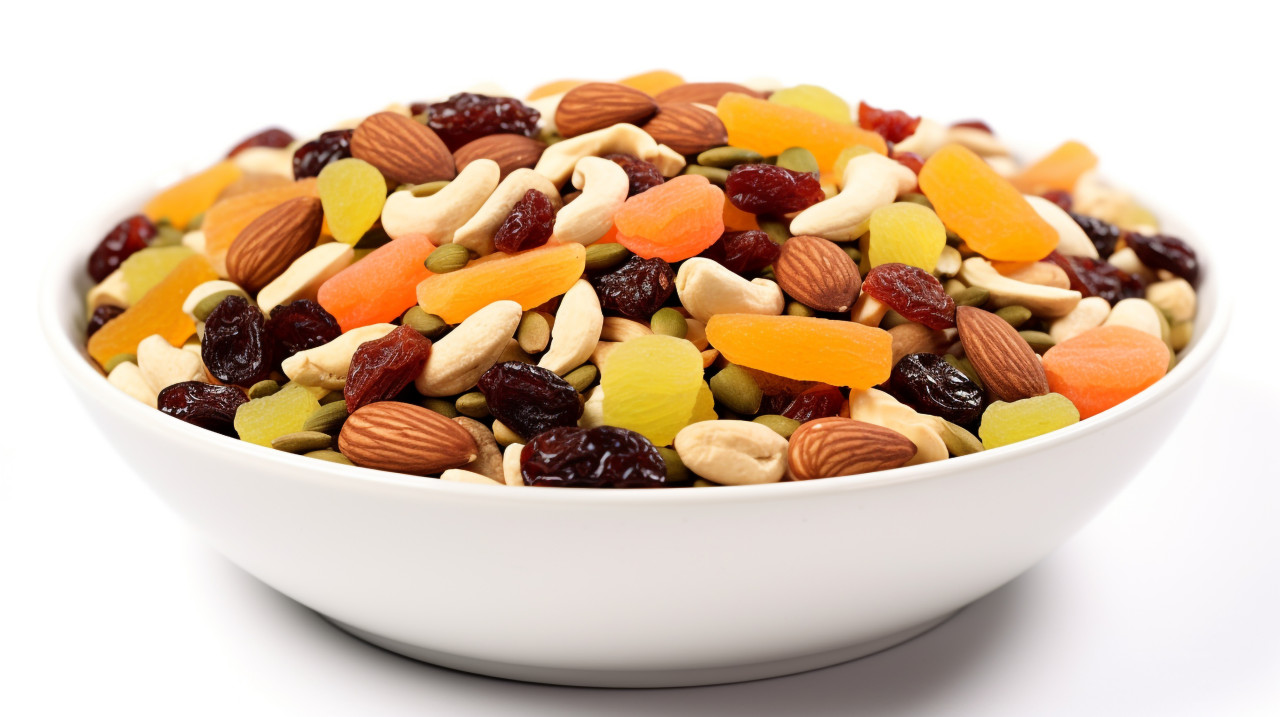 A scrumptious mix of dry fruits and nuts, dry fruits mix image