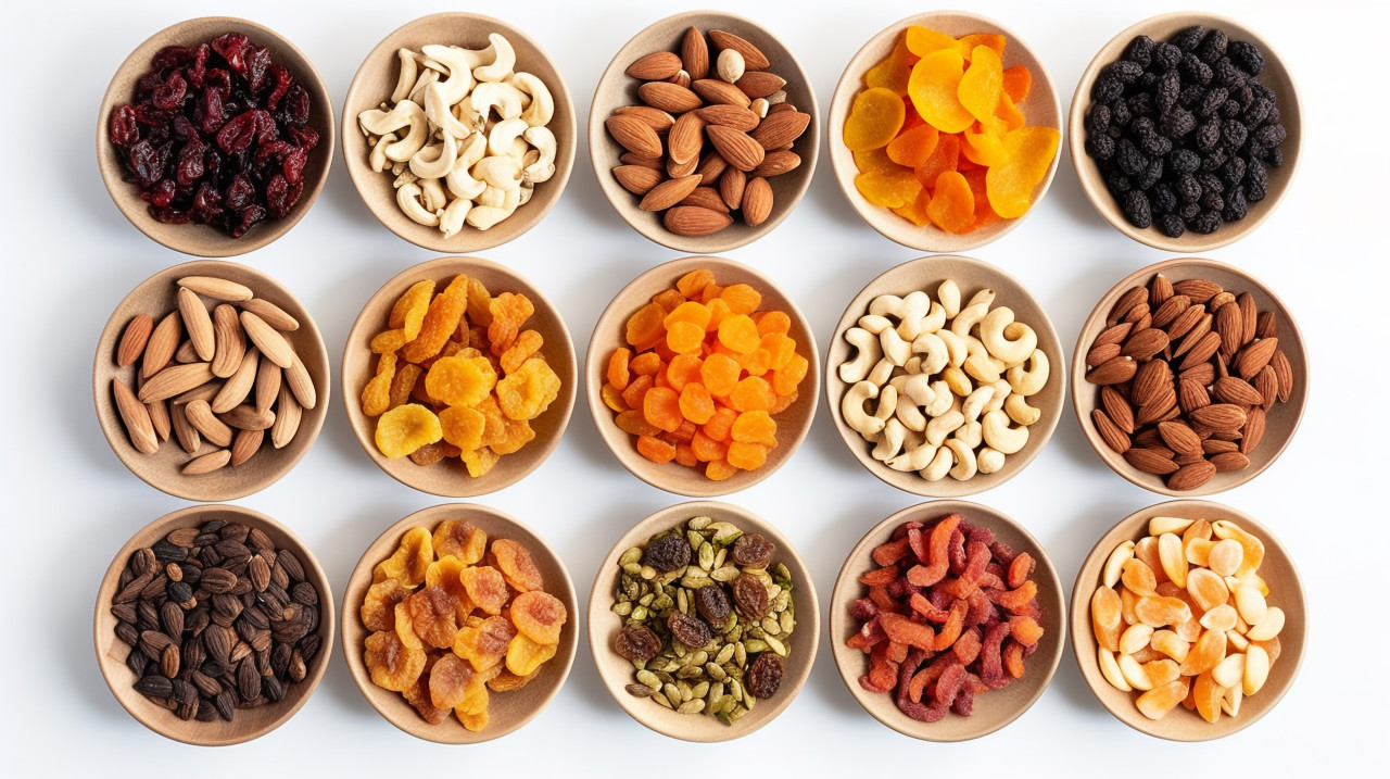 Different types of nuts, dry fruits mix image
